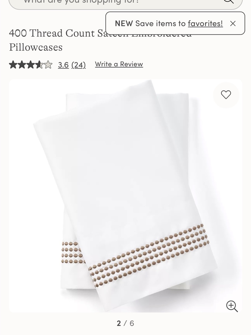Lands' End White Pillowcases with Taupe Embroidered Dot Trim